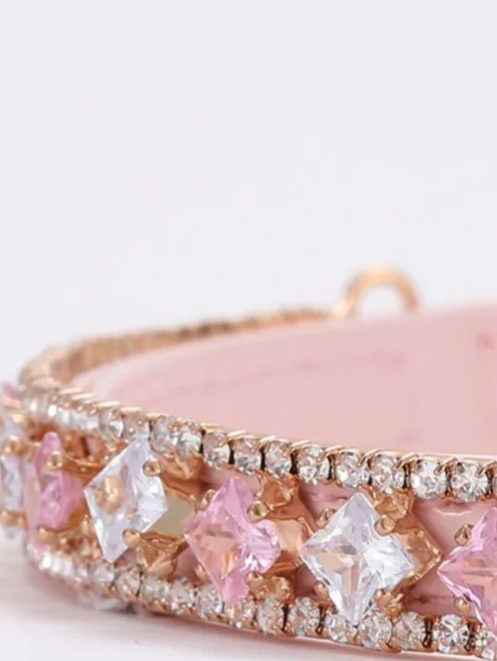Stunning Rhinestone Pink Adjustable Dog Or Cat Collar - XS